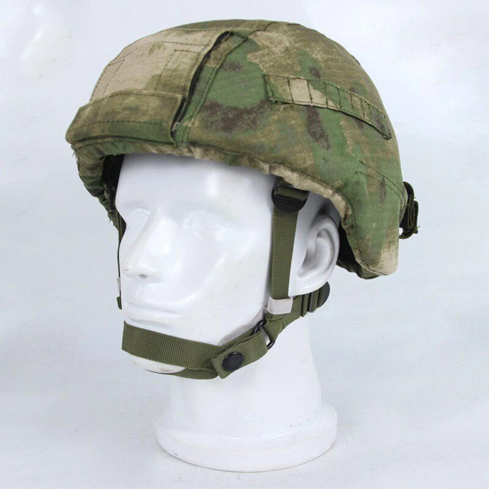 Funda táctica para casco camuflaje verde antiviento con orejeras