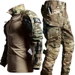Conjunto uniforme táctico airsoft ripstop cargo outdoor