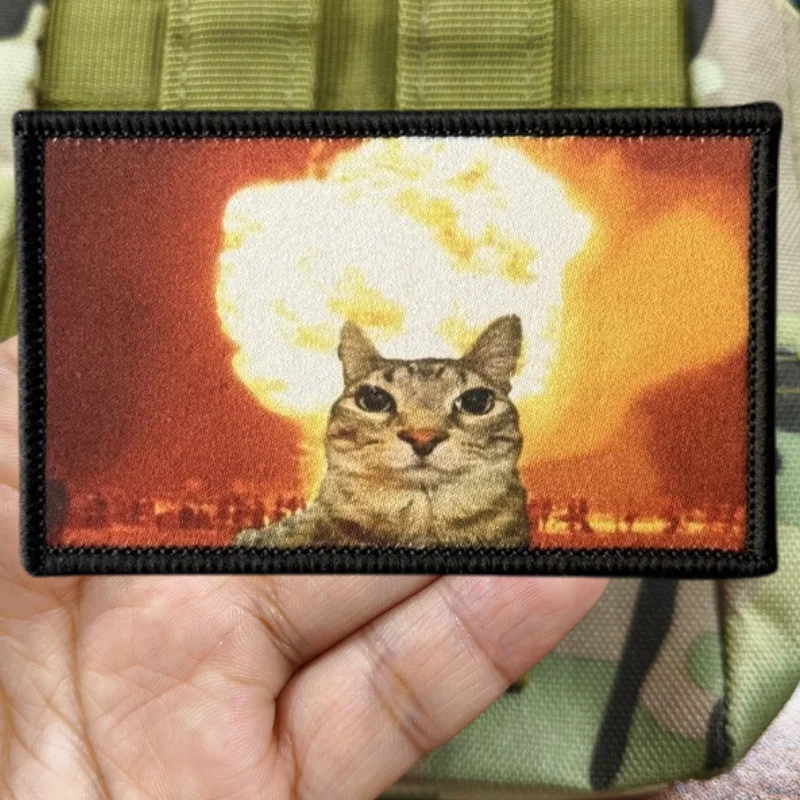 Parche táctico gato meme con velcro gancho y bucle - imagen 5