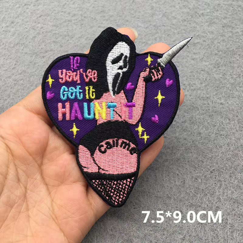 Parche bordado calavera versátil para ropa – Planchar o coser