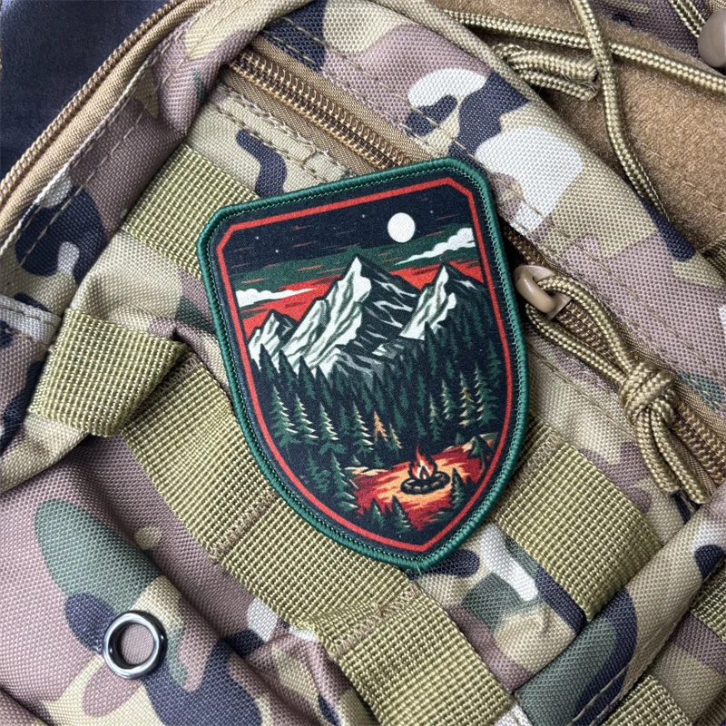 Parche táctico militar paisaje natural con velcro para exteriores - imagen 3