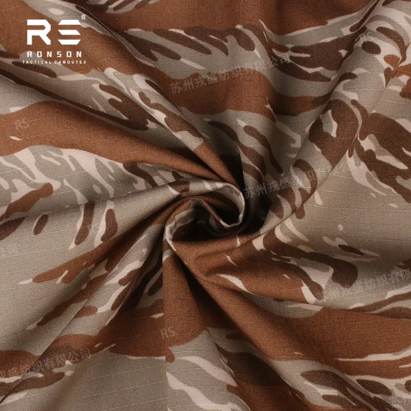 Tela ripstop camuflaje Desert Tiger Stripe NYCO táctico - imagen 2