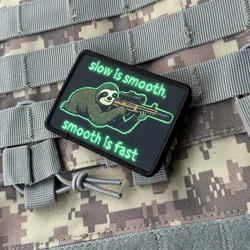 Sloth Morale parche táctico velcro lema Slow Smooth Fast