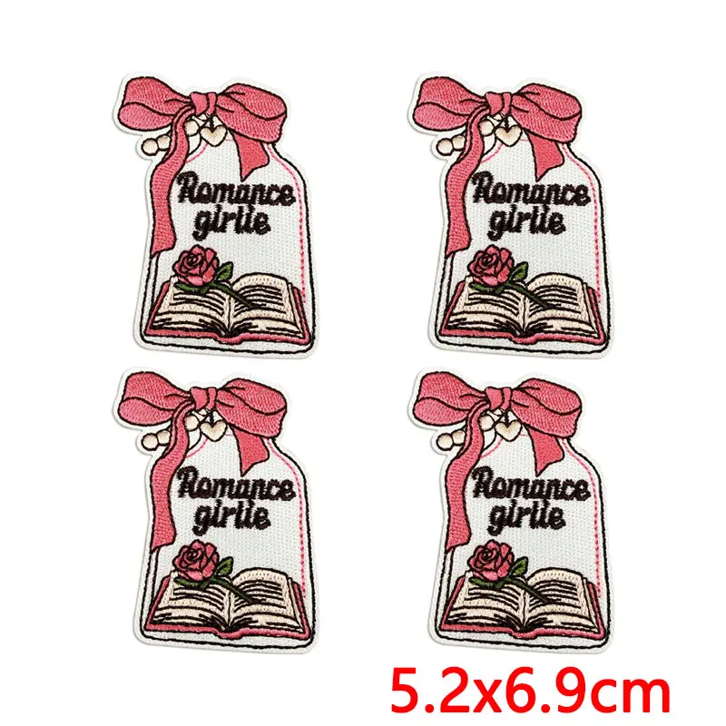 Parche termoadhesivo bordado San Valentín rosa estilo dibujo animado - imagen 2