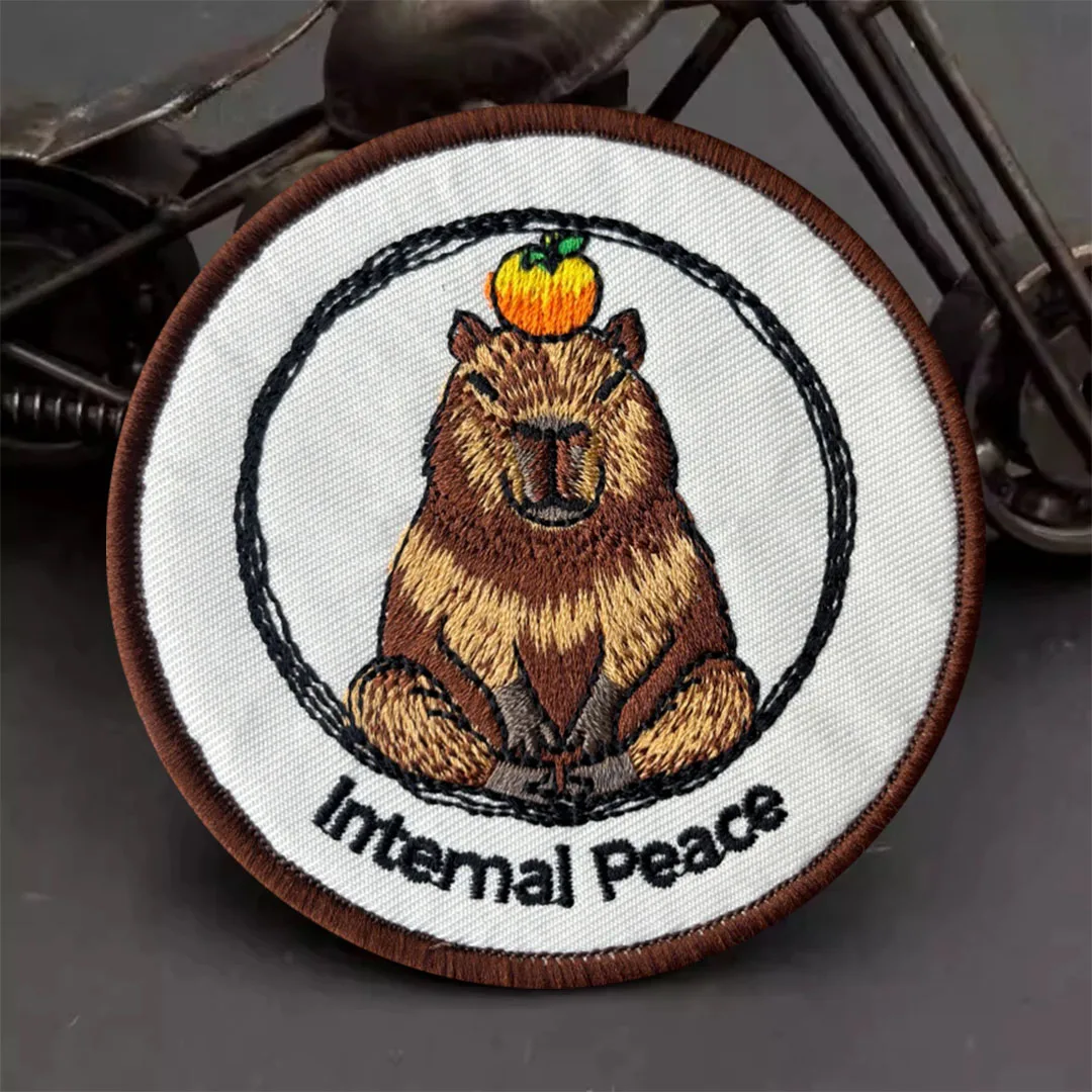 Parche táctico bordado capibara meme zen para mochila - imagen 2