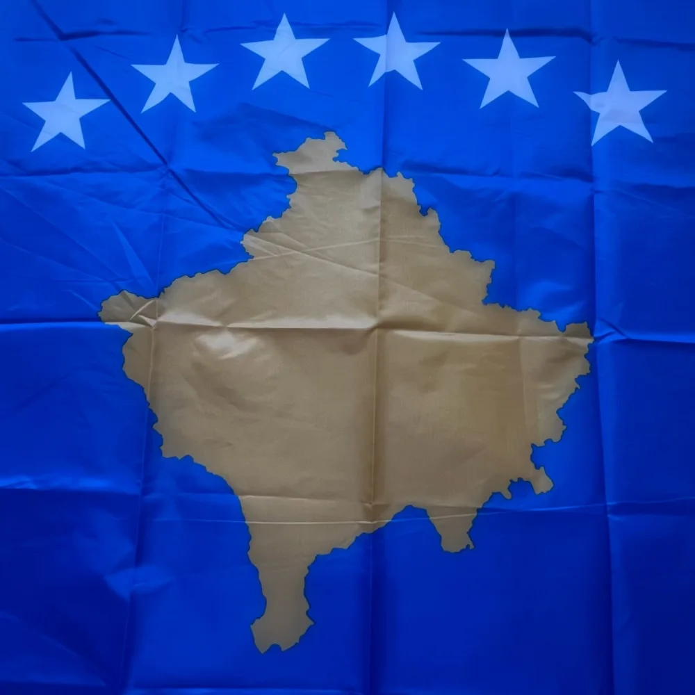 Bandera Kosovo 90x150 cm - banderin doble cara de poliester exterior - imagen 5