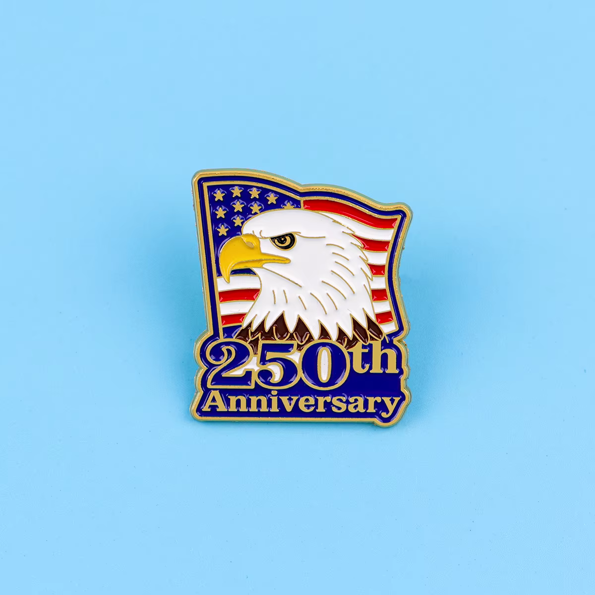 Broches esmaltados patrióticos bandera USA y águila calva