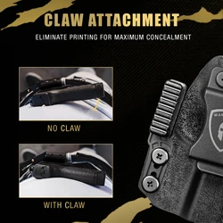 Funda Kydex IWB Sig Sauer P365 con corte óptico garra, diestra