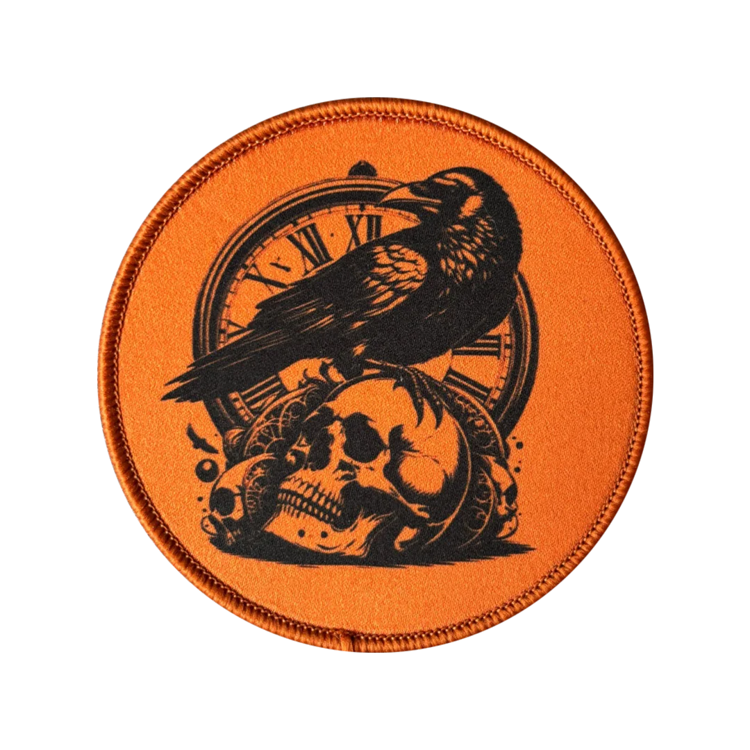 Parche calavera de cuervo con gancho y bucle tipo Velcro - imagen 3