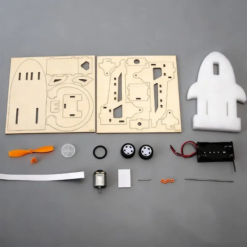 Vehículo anfibio eléctrico DIY de ciencia en madera para estudiar - imagen 4