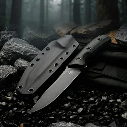 Cuchillo fijo táctico de acero para exteriores y supervivencia