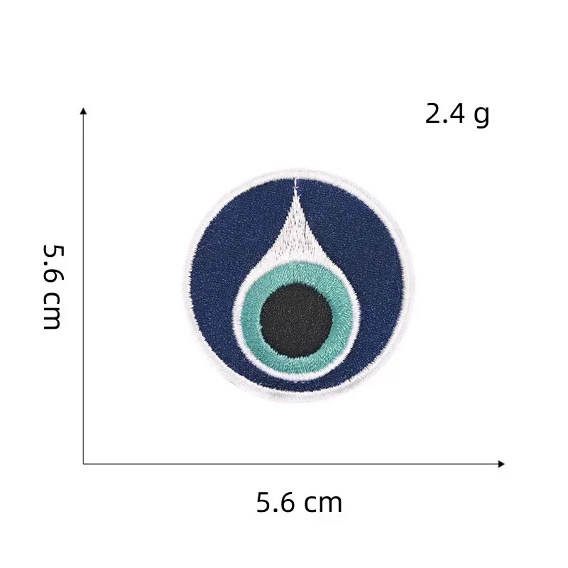 Parche bordado mal de ojo – emblema azul termoadhesivo