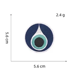 Parche bordado mal de ojo – emblema azul termoadhesivo
