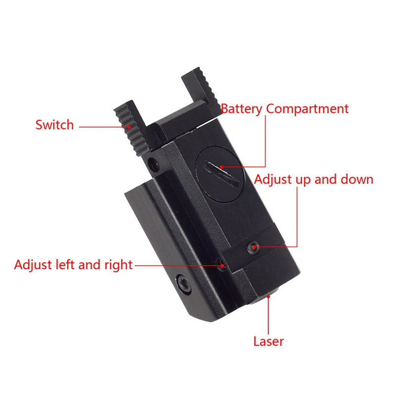 Mira punto rojo láser verde táctico para rail Picatinny Glock - imagen 5