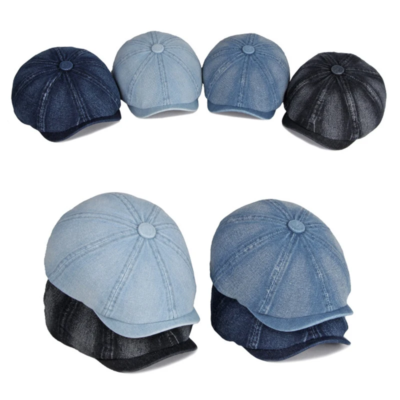 Gorra octogonal lavada estilo vaquero de pintor con espiga - imagen 5