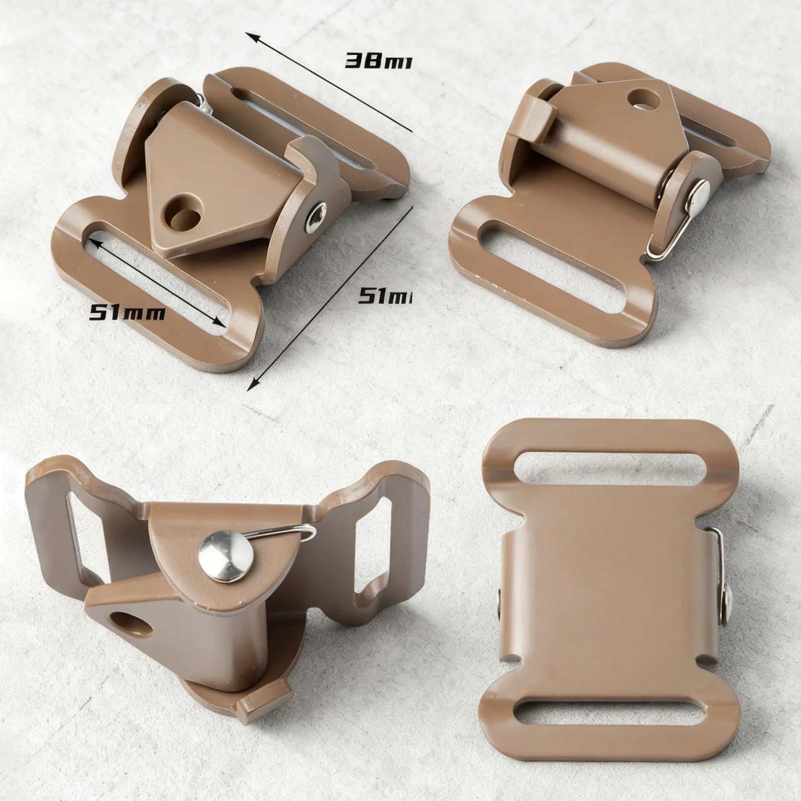 Cierre deslizante táctico de aluminio para correas 25 mm resistente - imagen 2