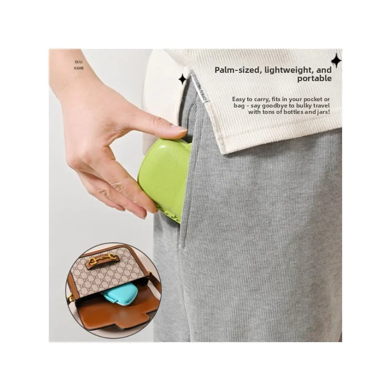 Caja compacta ideal para viajes y rutina