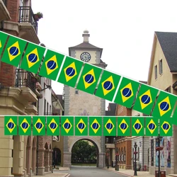 Banderines Brasil cuadrados cuerda poliéster – decoración navideña