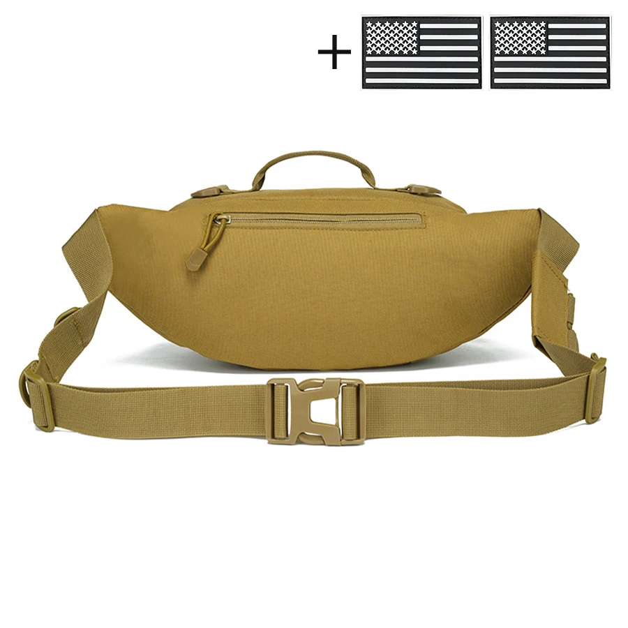 Bolsa táctica de cintura MOLLE con doble cremallera y bandolera