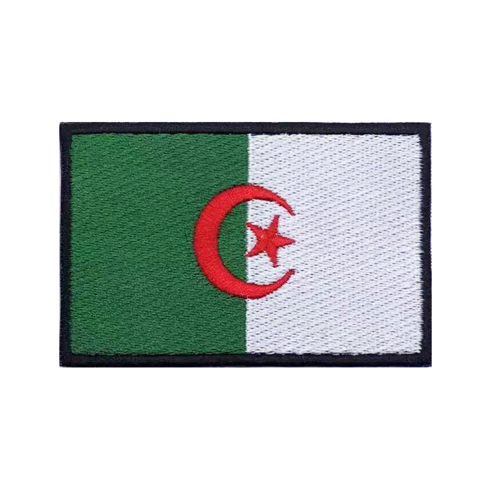 Parche brazo bandera Argelia con velcro para militar táctico
