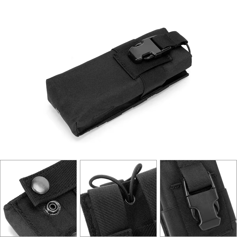 Bolsa MOLLE para radio con soporte botella de agua, camping