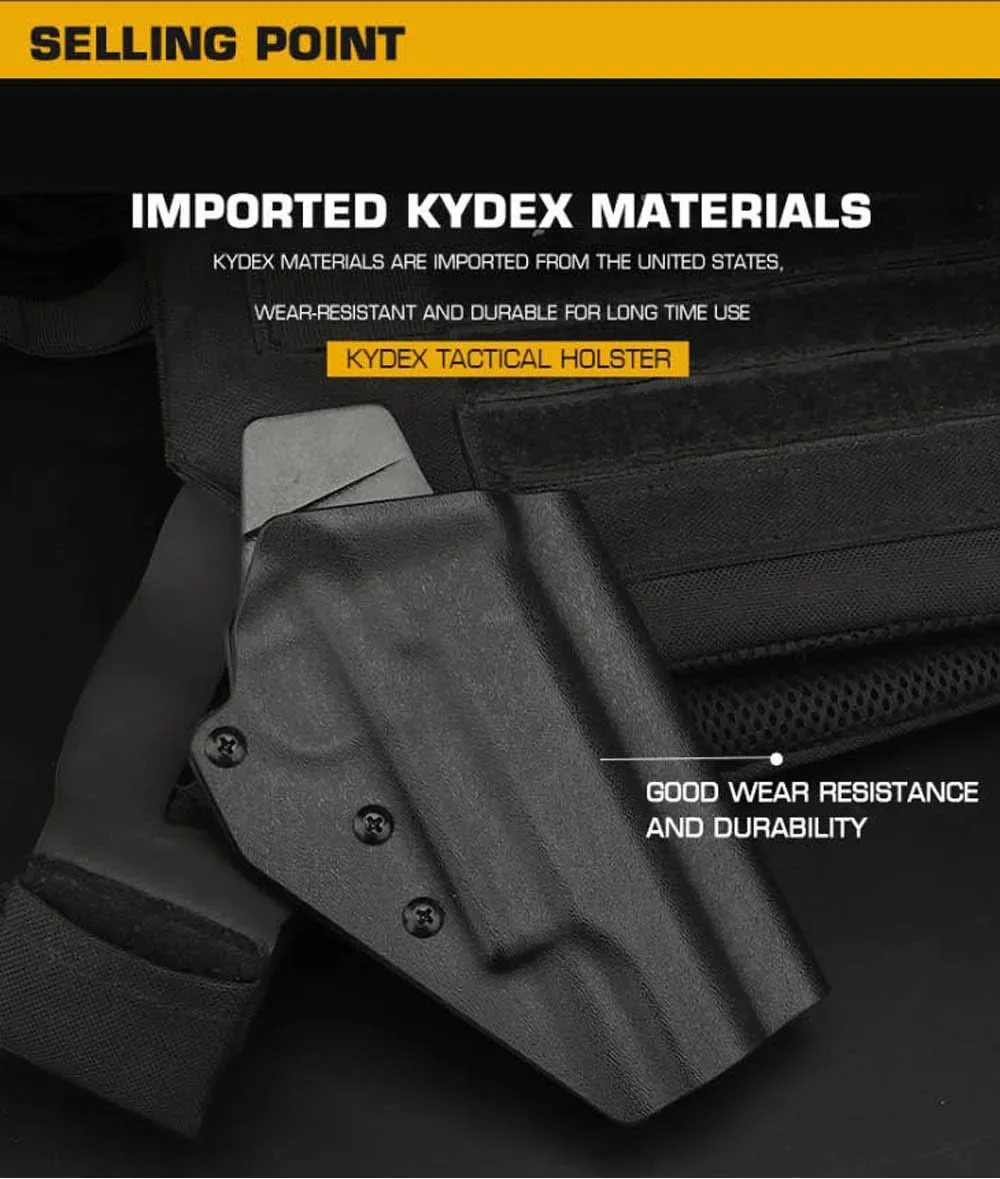 Vista de la funda y textura Kydex