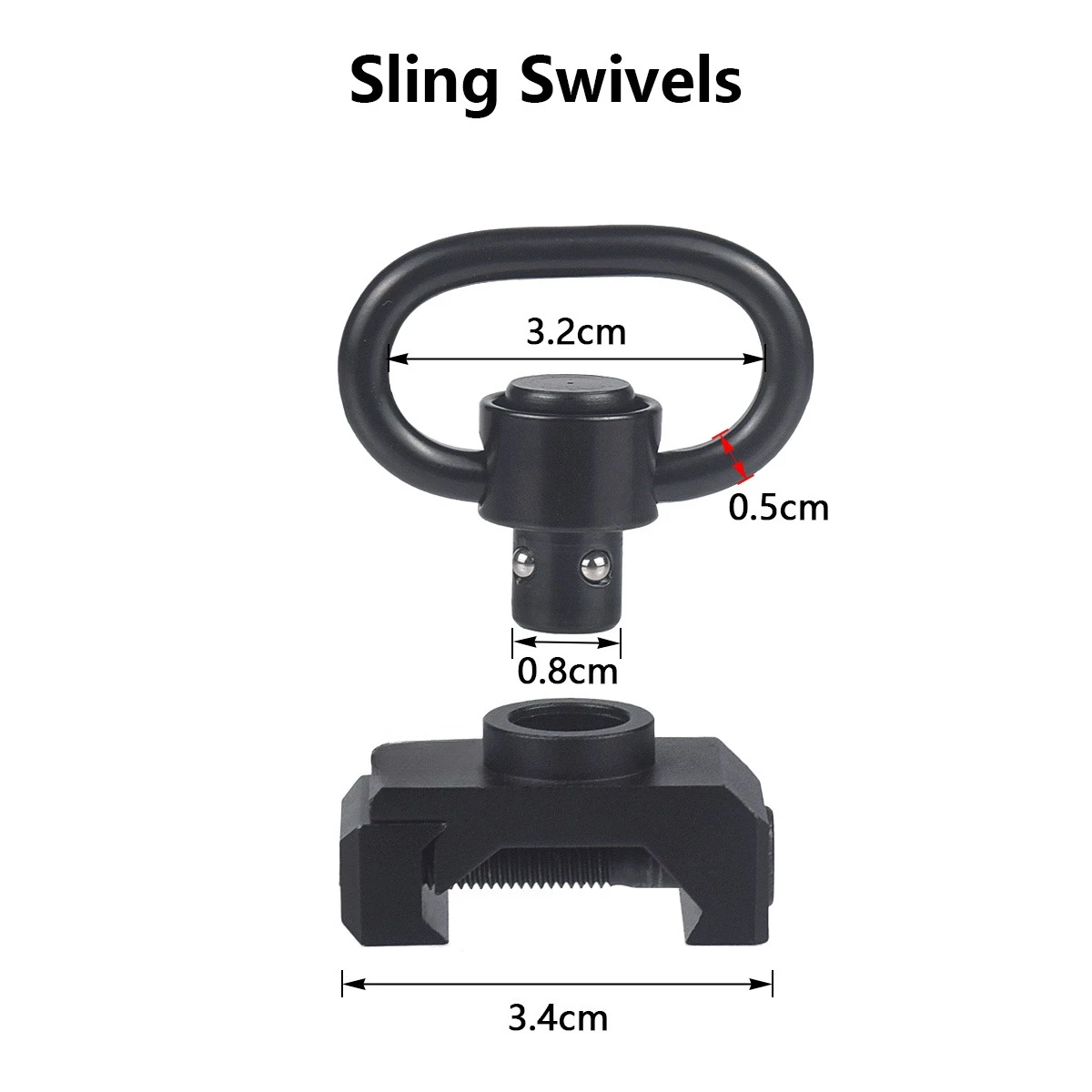 Soporte táctico giratorio para correa de rifle, riel de 20 mm - imagen 2
