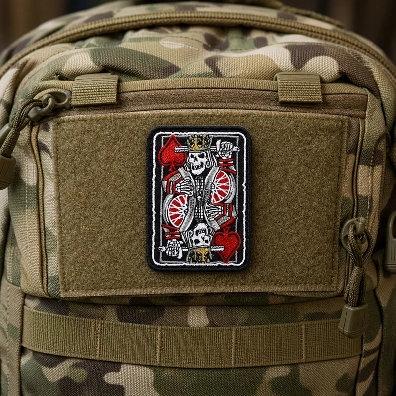Parche bordado táctico Carolus Magnus corazones calavera - imagen 4