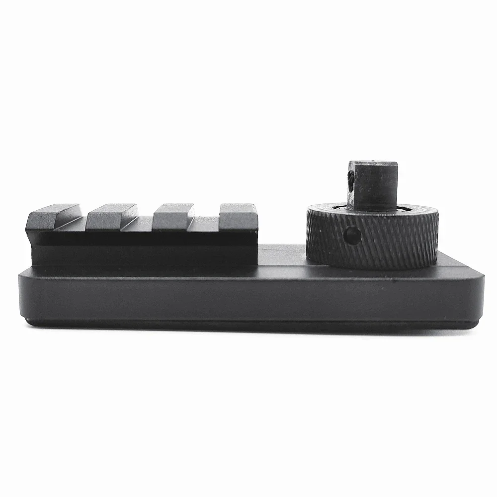 Adaptador bípode riel Picatinny perno giratorio 3 ranuras base goma - imagen 3