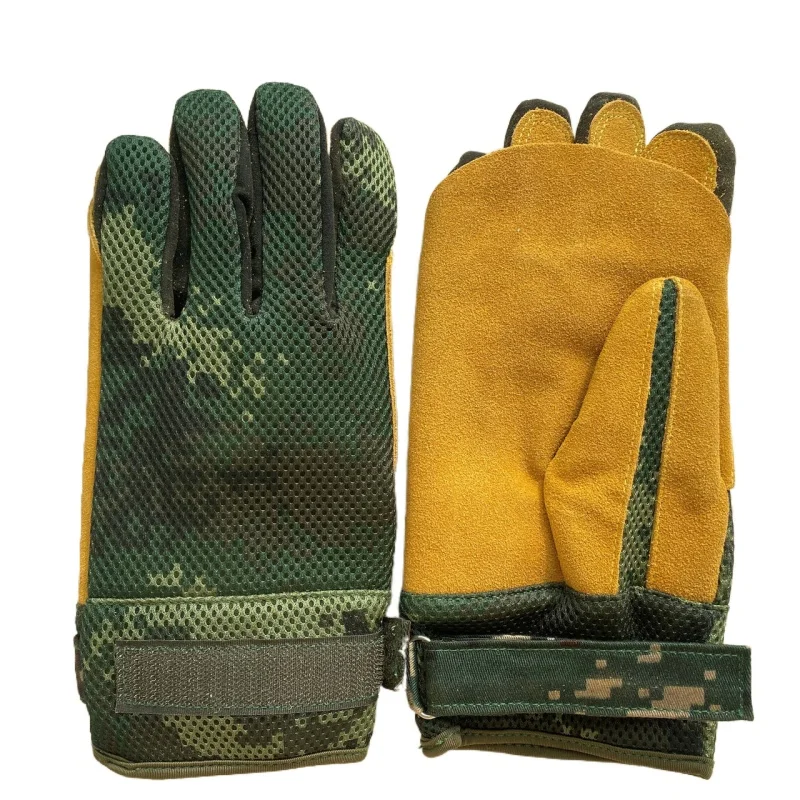Guantes de cuero con camuflaje y forro transpirable