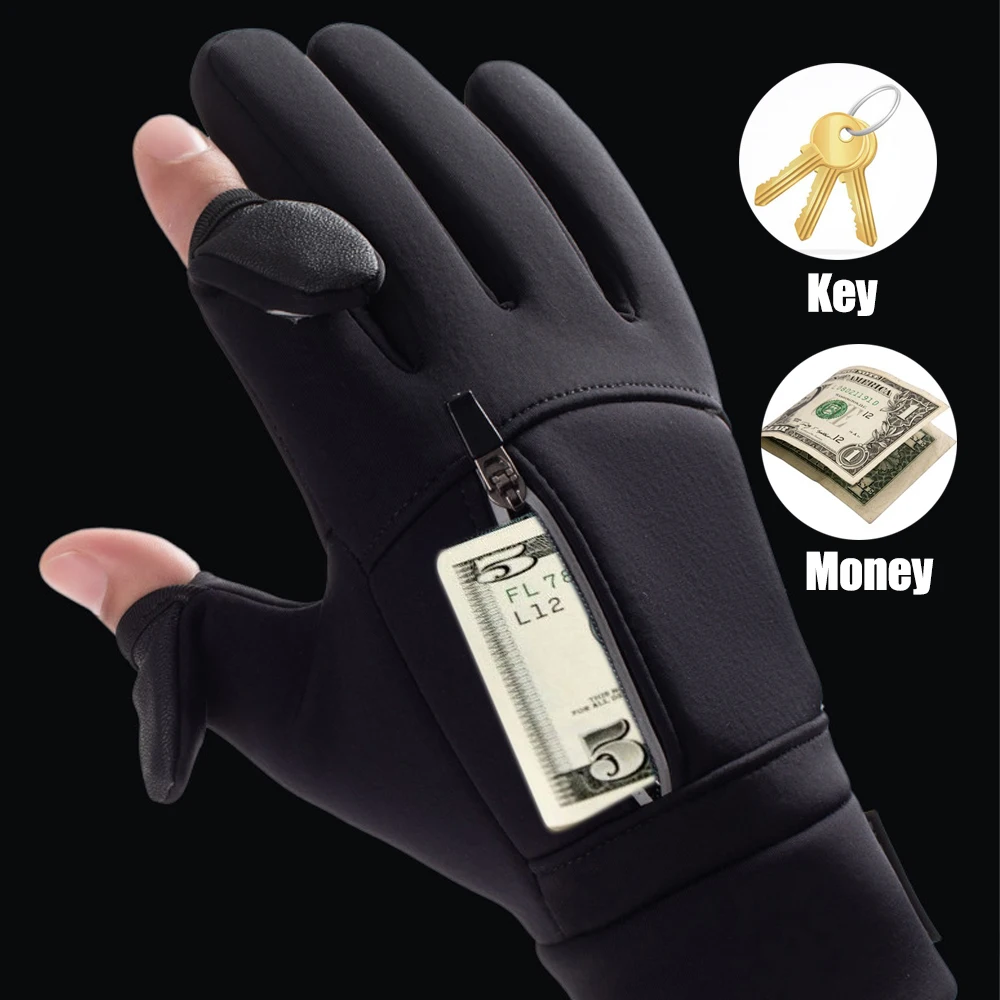 Guantes de invierno táctiles cortaviento frío hombre pesca esquí - imagen 5