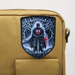 Parche táctico Cruz Templaria con gancho y bucle para mochila