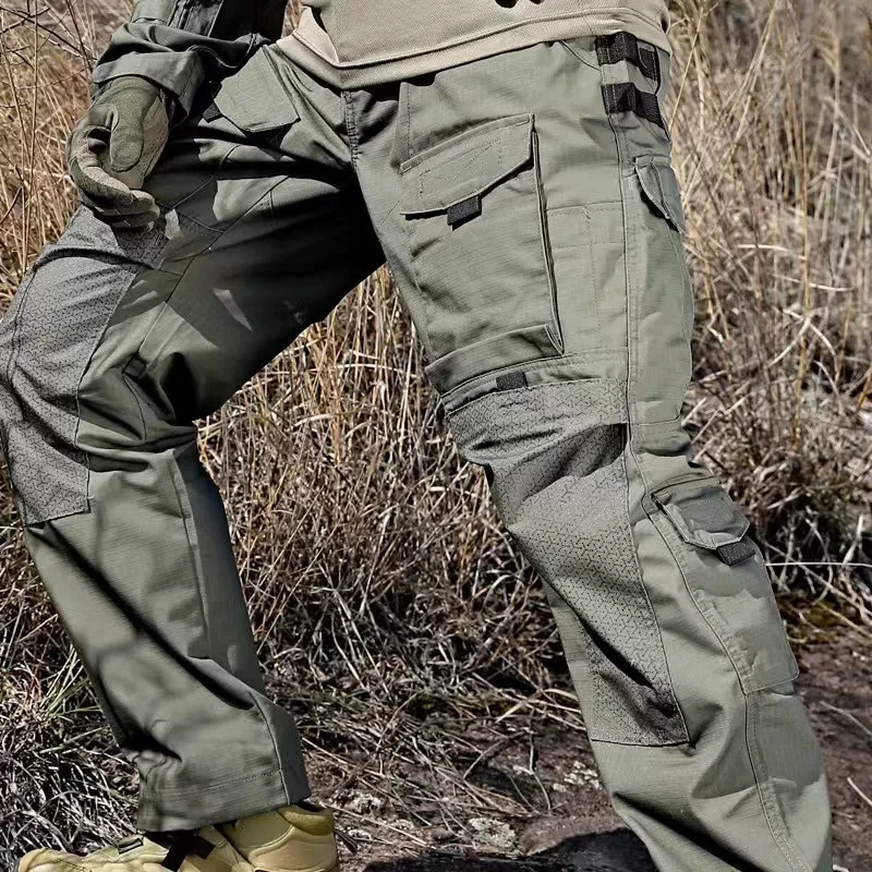Pantalones tácticos cargo impermeables multibolsillos robustos caza - imagen 5