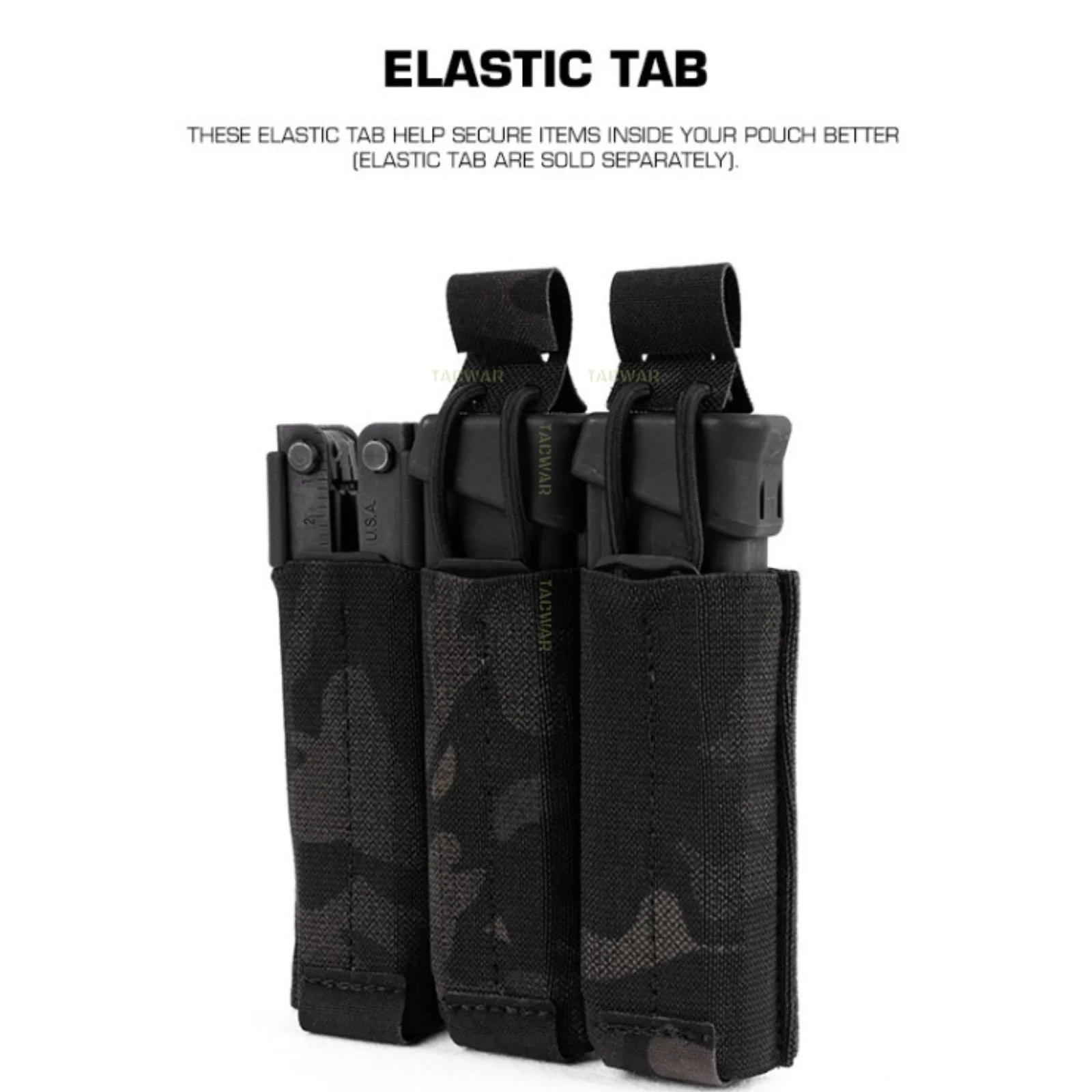 Funda MOLLE elástica para cargador de pistola con linterna EDC