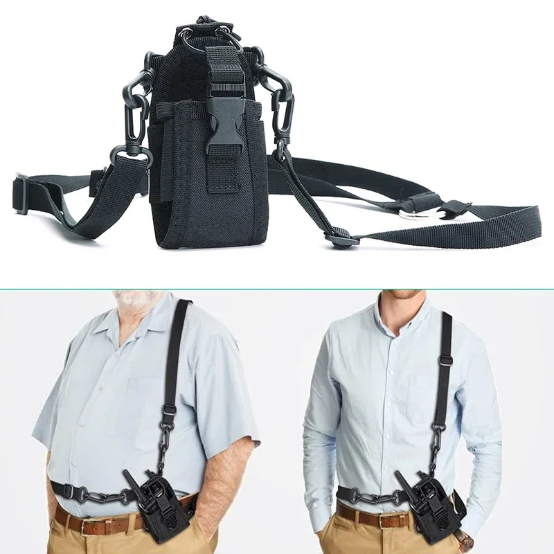 Bolsa táctica Molle para walkie talkie con correas