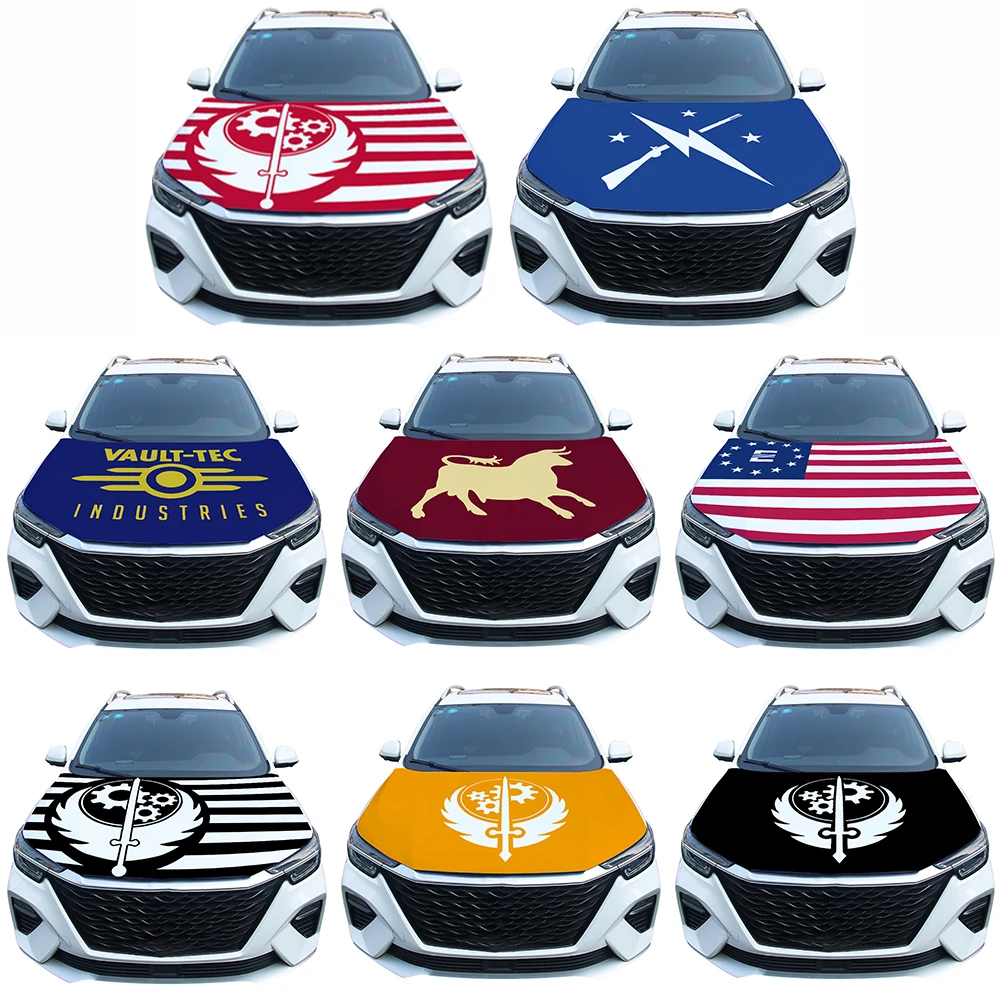 Vault Brotherhood Of Steel cubierta capó motor con bandera decoración - imagen 2