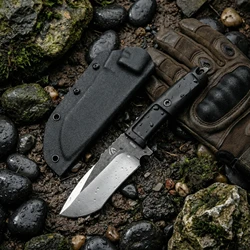 Cuchillo de hoja fija táctico para exteriores – emergencia