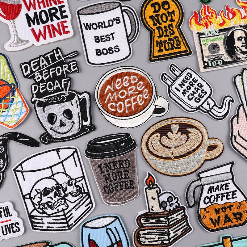 Parche bordado termoadhesivo taza café – Dibujos animados - imagen 3
