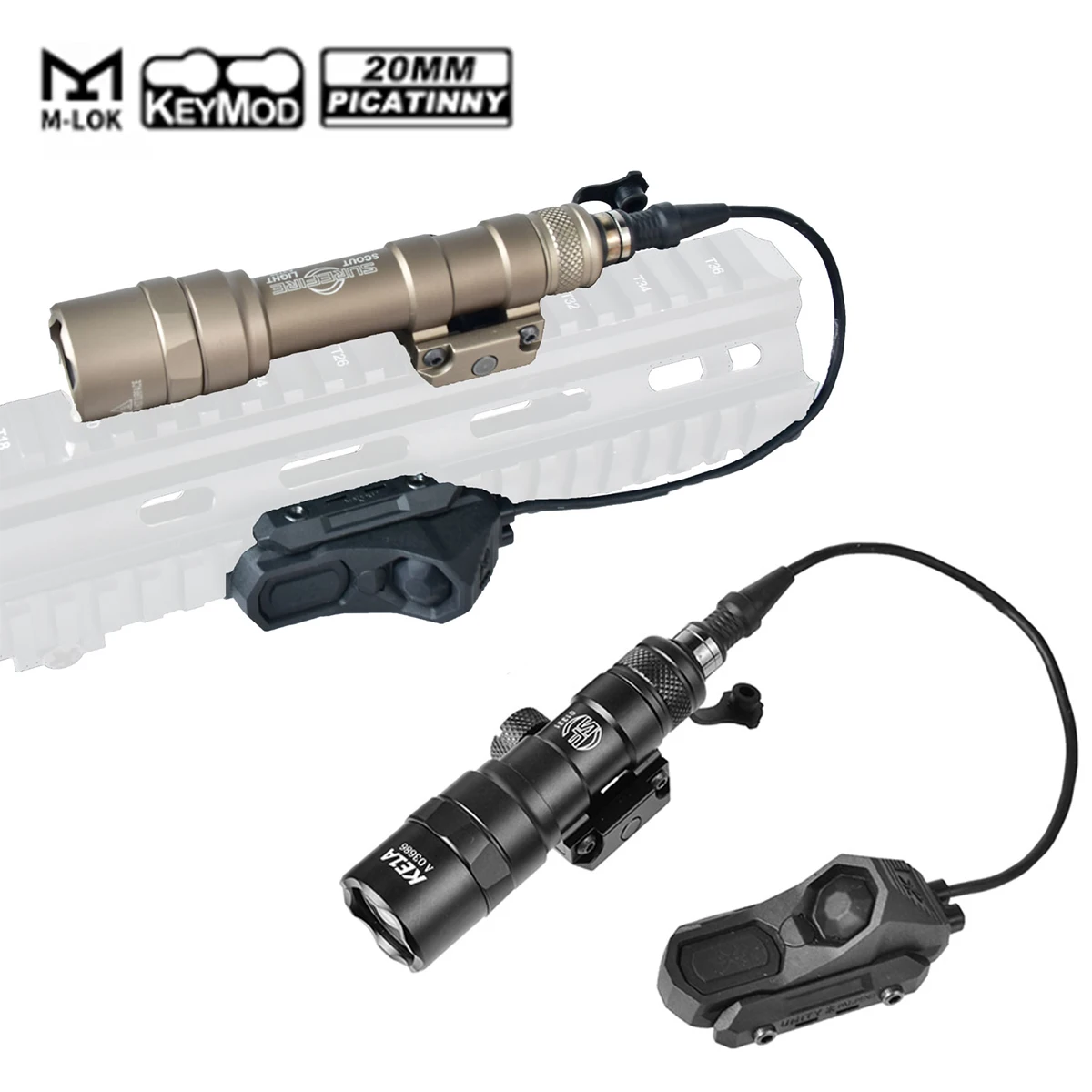 Linterna táctica SureFire M300 con interruptor remoto AXON, riel 20mm - imagen 4