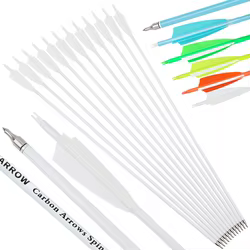 Flechas de carbono para tiro con arco recurvo, plumas naturales
