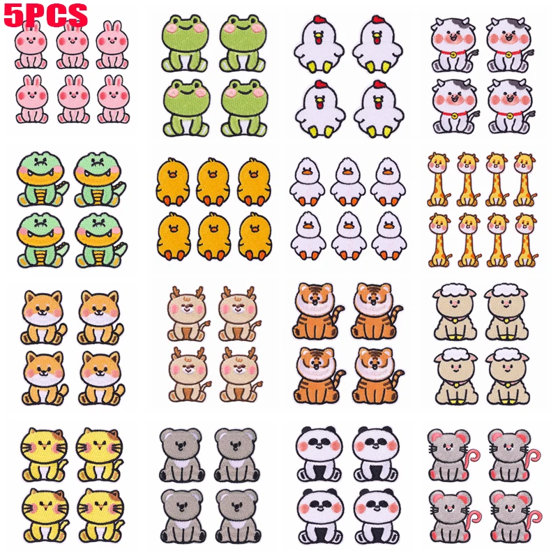 Parches bordados de animales pequeños