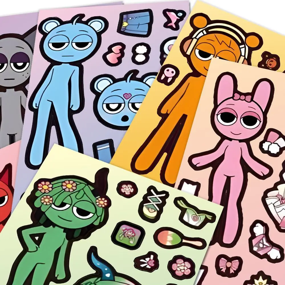 Pegatinas DIY Sprunkie para niños: crea tu propia cara - imagen 2