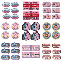 Parche bordado dibujos animados y letras para coser o planchar