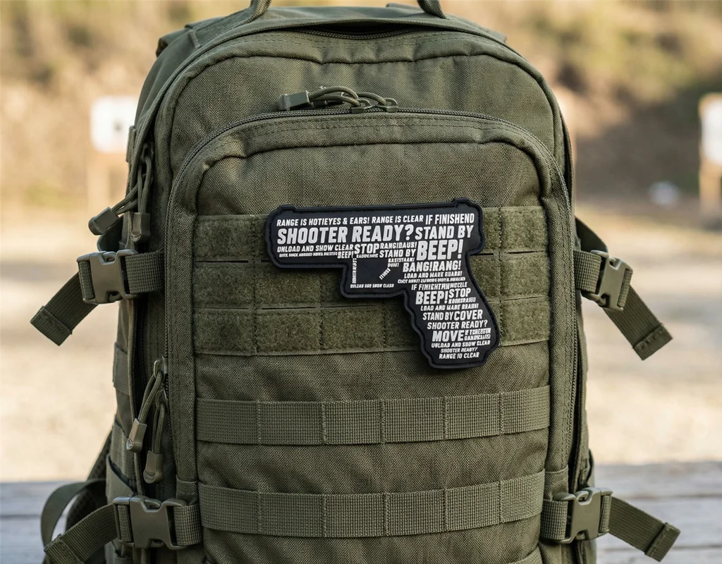 Beep Parche PVC táctico IDPA con soporte pistola – Ropa y mochila - imagen 2