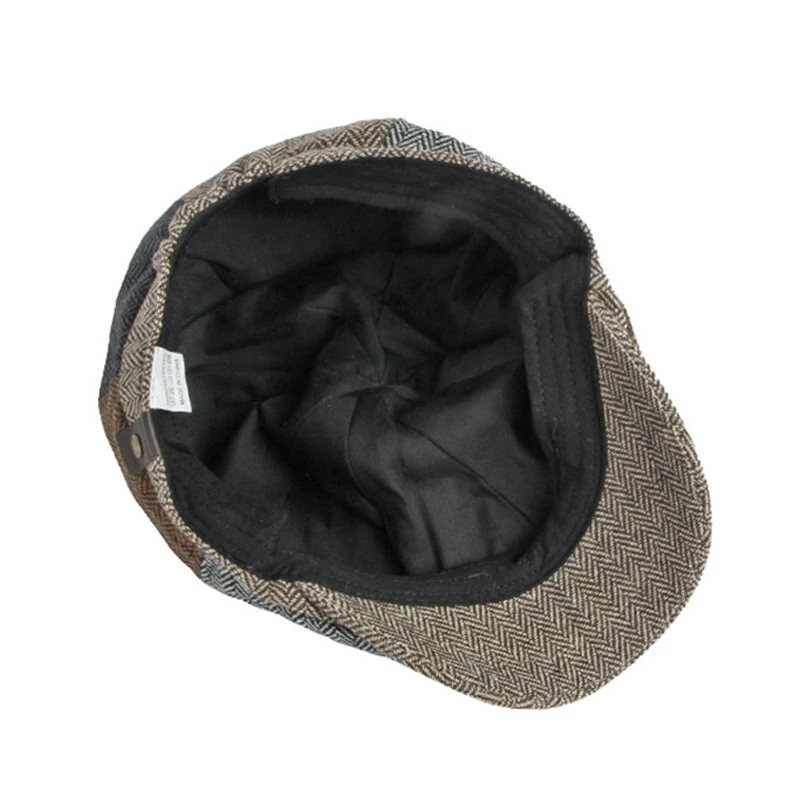 Boina tweed espiga retro informal para hombre primavera y otoño - imagen 2