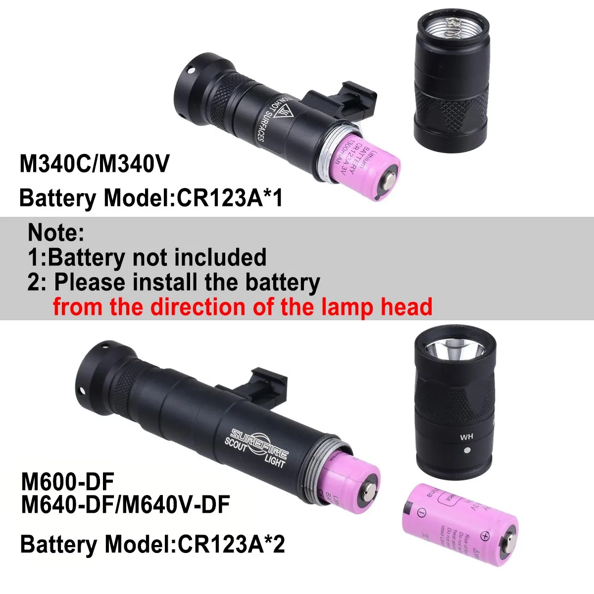 Surefire M340 Linterna táctica - Luz LED para riel Picatinny 20 mm - imagen 4