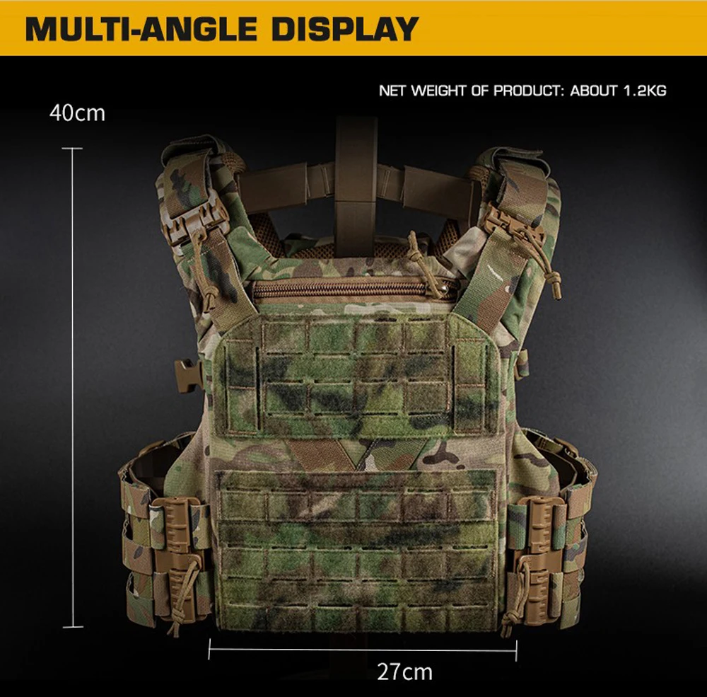 Detalle del sistema MOLLE en el chaleco táctico