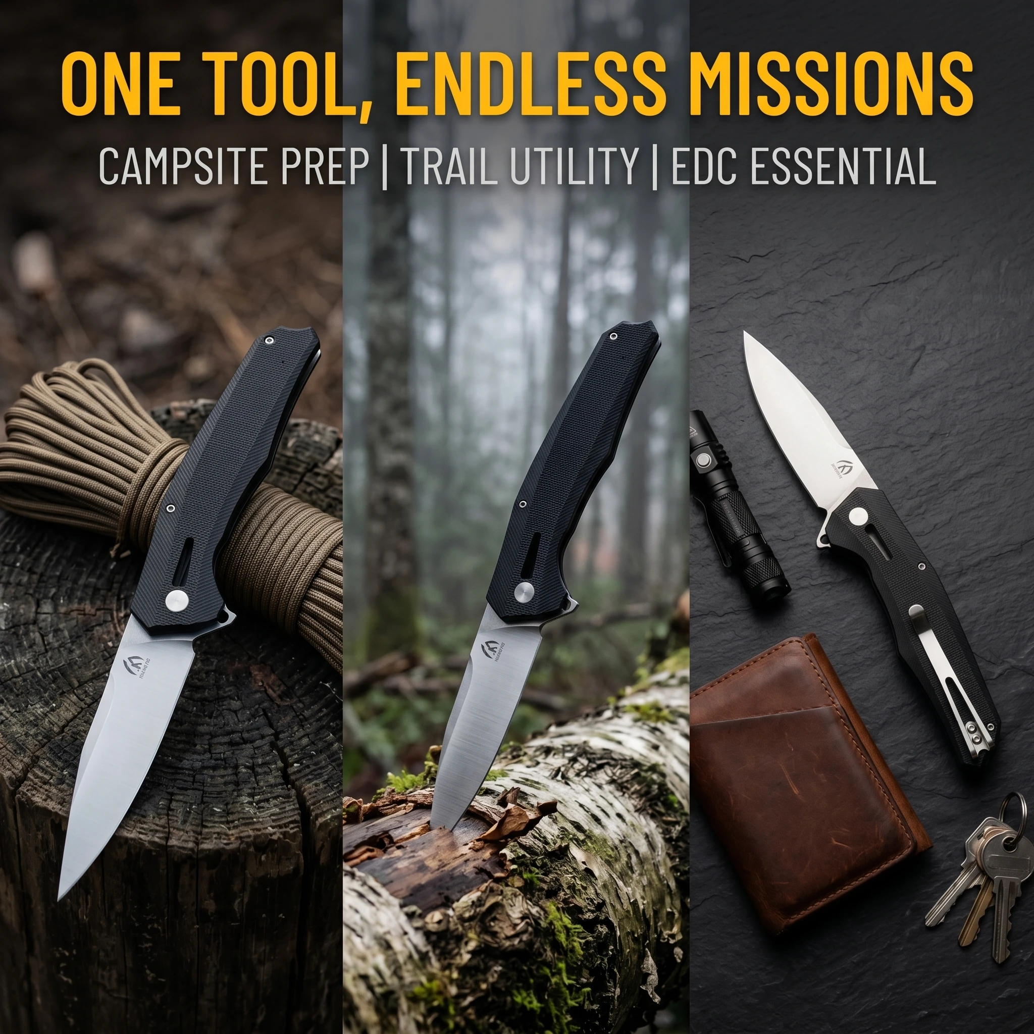 Cuchillo táctico plegable multifunción para aire libre regalo hombre - imagen 4