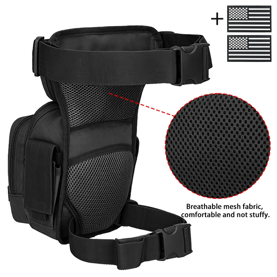 Bolsa de pierna táctica MOLLE ajustable nailon ripstop herramientas - imagen 4