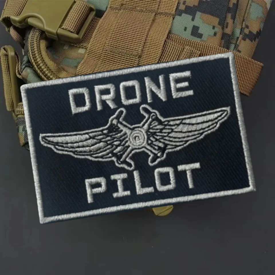 Parche MOLLE Drone Pilot bordado con velcro táctico - imagen 3